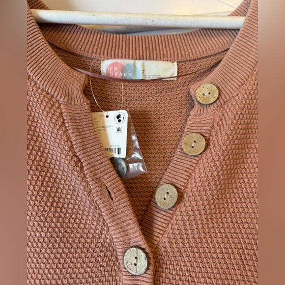 Free People FP Beach Hailee Sweater Midi Dress NWT Small Aged Terracotta Cotton - Picture 14 of 16